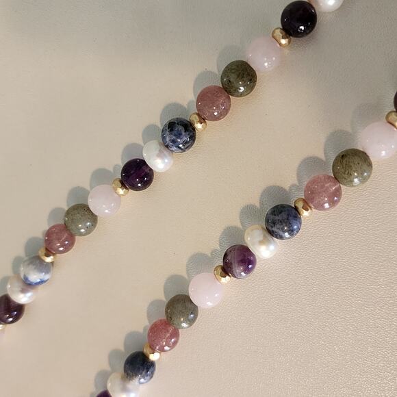 WHBM Recharge Beaded Necklace with Semi Precious Stones & Tassel New with tags - Picture 5 of 8